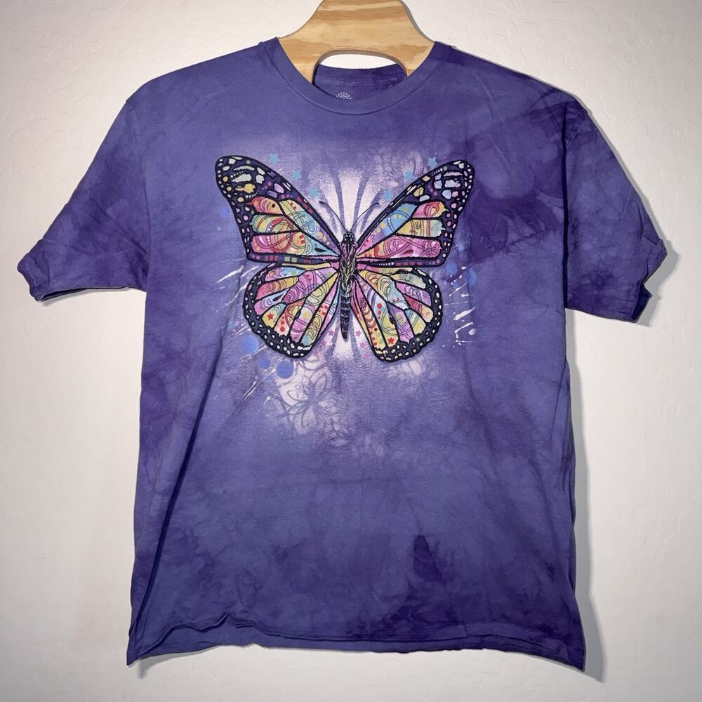 The Mountain Women’s 2XL T-shirt. Butterfly Design Cotton Short Sleeve Tee EUC